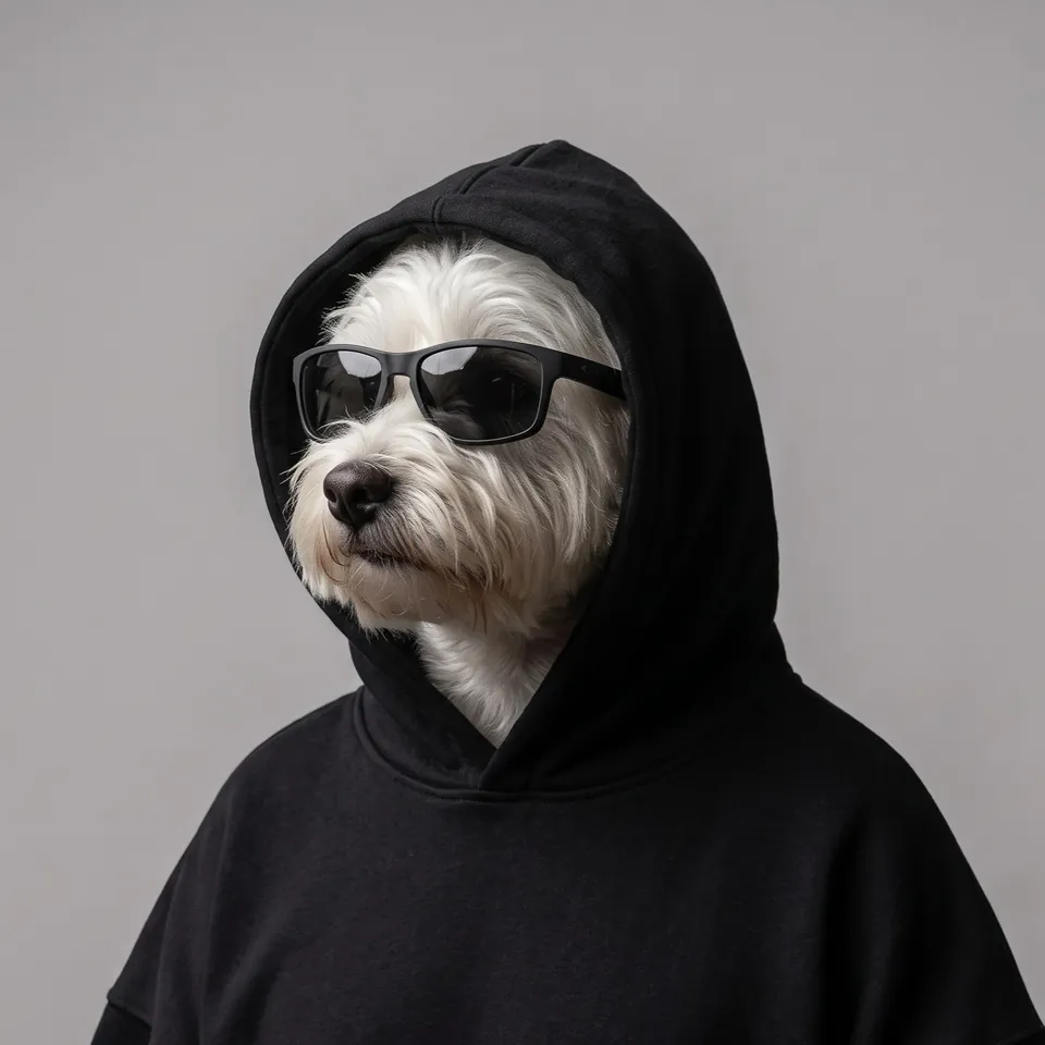 Blvnky, personaje digital con capucha y gafas